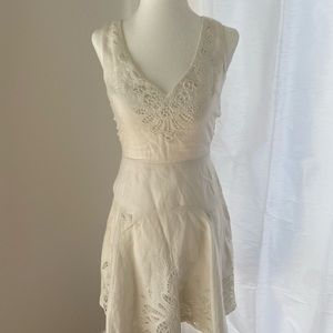 JOIE sleeveless, A line fit and flare linen blend dress.